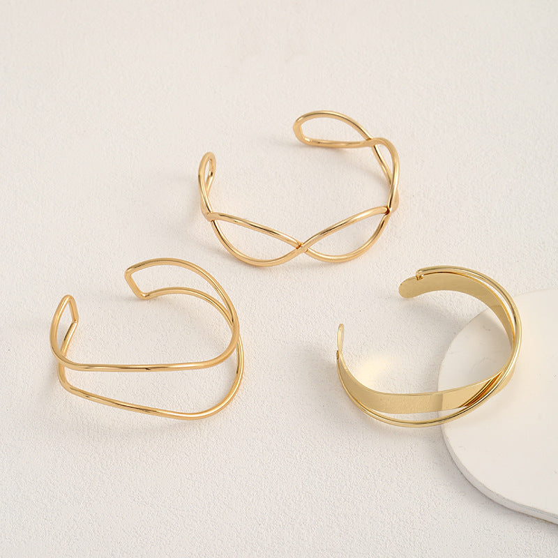 Women Open Bangle in Minimalist Design Fashion Glam