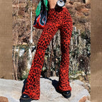 Women Flared Leopard Print Pants Fashion Glam