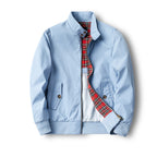 Men's short-cut Harrington jacket with stand-up collar, elastic cuffs and checkered inner lining Fashion Glam