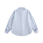 Men's loosely falling boxy shirt with fine pinstripes and chest pocket Fashion Glam