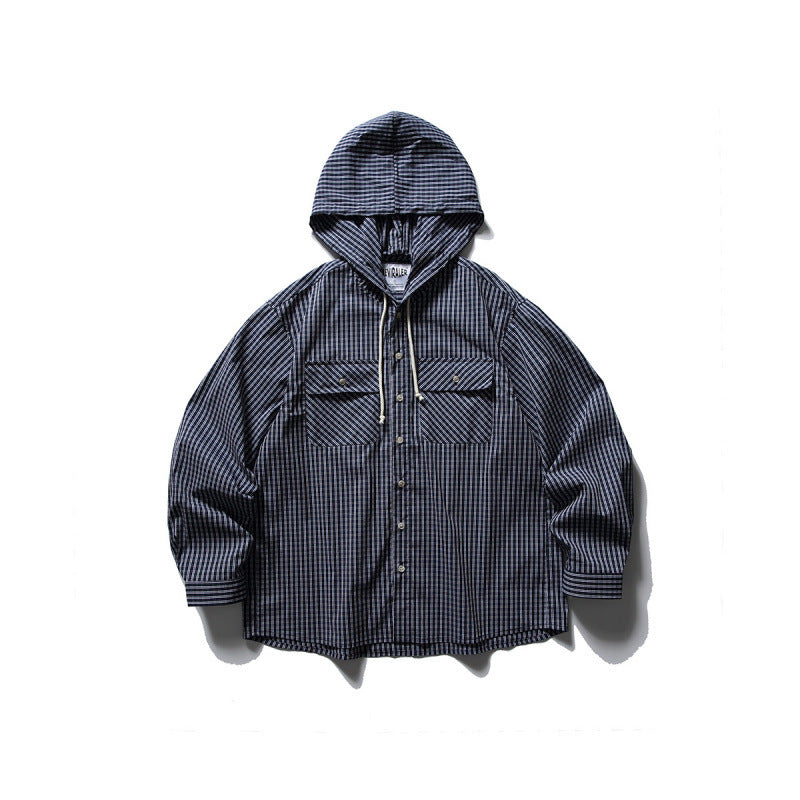 Unisex Oversized Hoodie Overshirt made of cotton blend with chest flaps and continuous button placket Fashion Glam