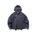 Unisex Oversized Hoodie Overshirt made of cotton blend with chest flaps and continuous button placket Fashion Glam