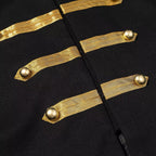 Women's military-inspired short jacket with stand-up collar and golden braid trimmings Fashion Glam