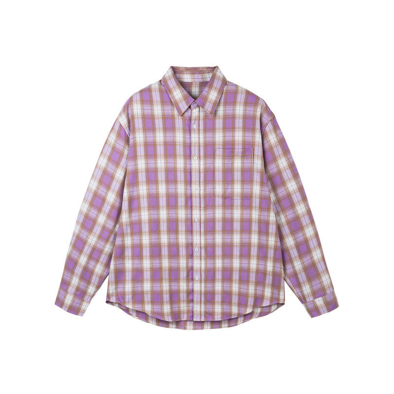 Women Oversized Check Shirt with Longline Cut, Chest Pocket and Rounded Hem Fashion Glam