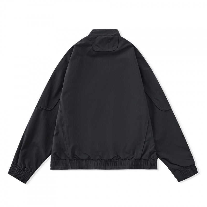 [Unisex] Lightweight Boxy Transitional Jacket with Stand Collar, Raglan Sleeves, and Zipper Pockets Fashion Glam