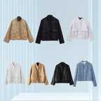 Women's embellished bouclé bomber jacket with sequins and rhinestones Fashion Glam