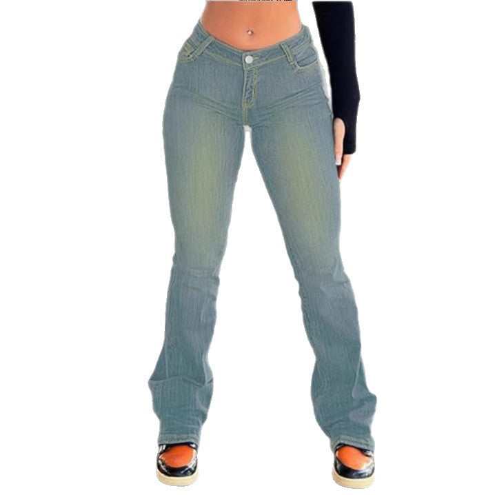 Ladies low-rise sculpting bootcut jeans with V-seam and slight stretch Fashion Glam