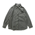 Unisex Oversized Shirt Jacket with Vertical Stripes, Boxy Cut and Chest Pocket Fashion Glam
