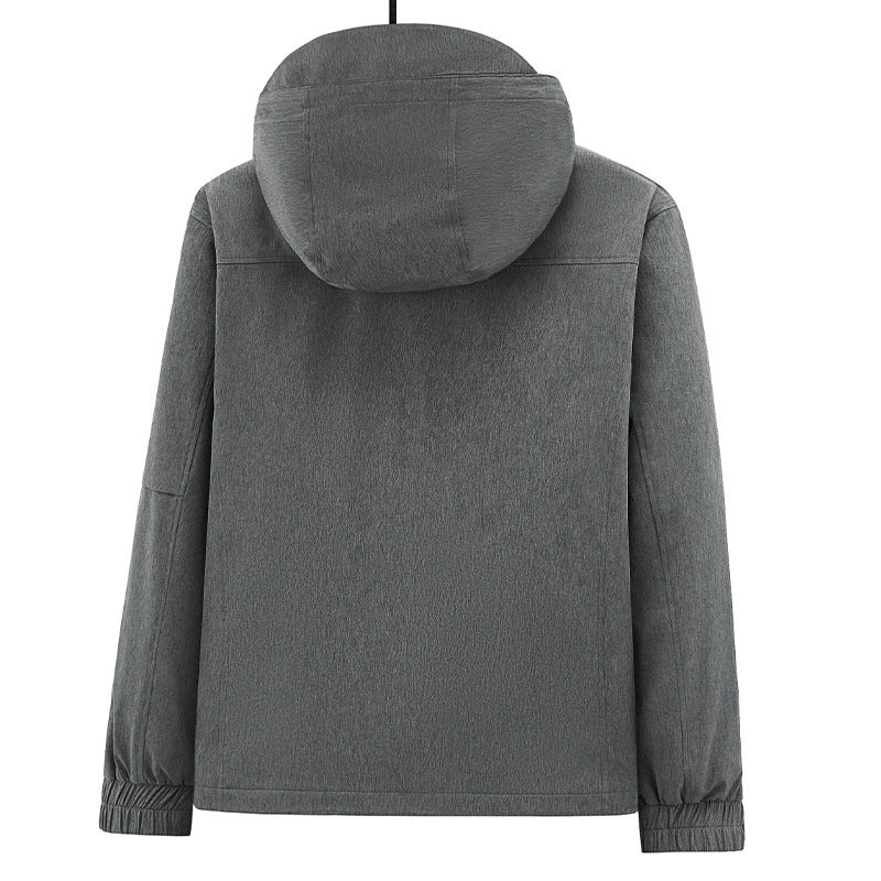 Men's Breathable Softshell Outdoor Jacket with Hood, Welded Seams and Sleeve Pocket Fashion Glam