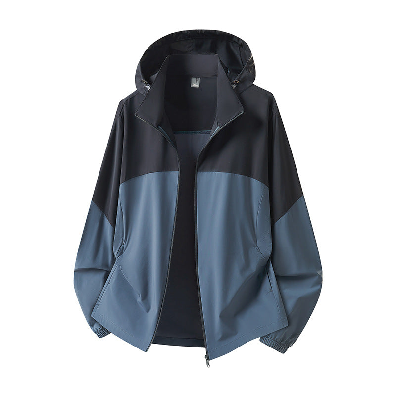 Men's Lightweight Hooded Rain Jacket with Breathable Softshell Material and Elastic Cuffs Fashion Glam