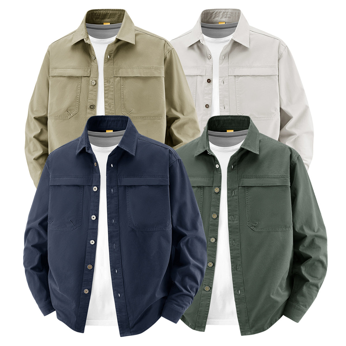 Men's overshirt made of cotton twill with two chest flaps and relaxed fit Fashion Glam