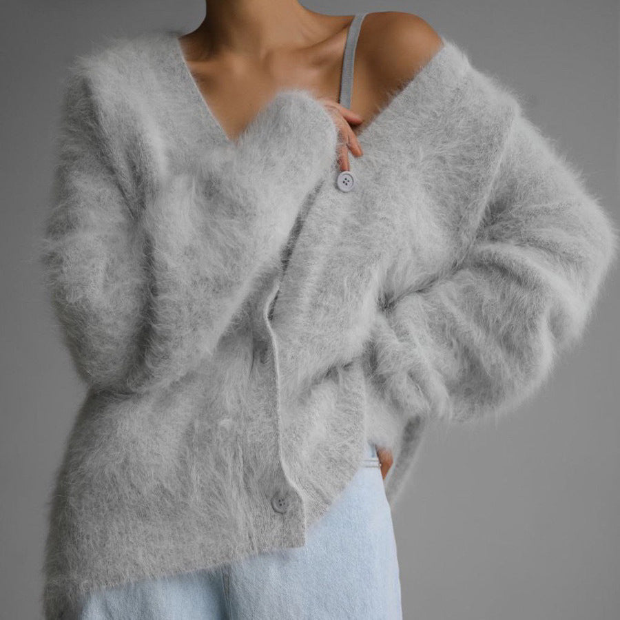 Women's Cozy Cardigan made of fine Mohair Fashion Glam