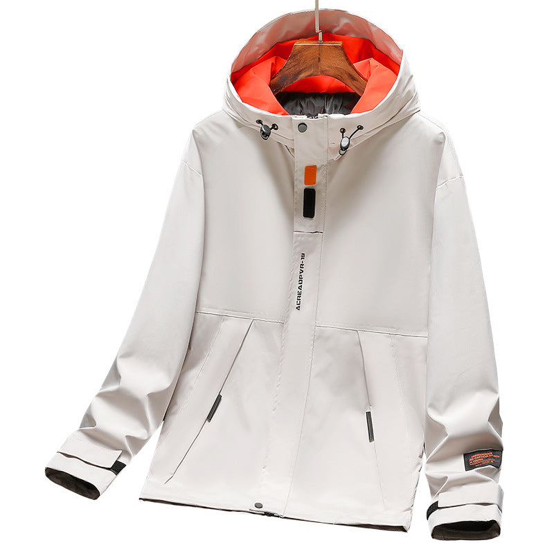 Men's Lightweight Utility Rain Jacket with Hood, Windproof Softshell and Reflective Inserts Fashion Glam