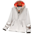 Men's Lightweight Utility Rain Jacket with Hood, Windproof Softshell and Reflective Inserts Fashion Glam