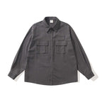 Unisex Boxy Overshirt Jacket in Utility Style with Patch Flap Pockets and Shirt Collar Fashion Glam