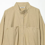 Women's Cropped Bomber Jacket with Stand-Up Collar, Snap Button Placket and Gathered Sleeves Fashion Glam