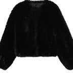 Women's Short Boxy Blouson made of dense high-pile faux fur with boxy silhouette Fashion Glam