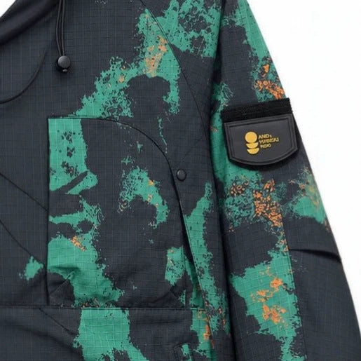 Men's Technical Camouflage Outdoor Jacket with Hood, Ripstop and Multifunctional Pockets Fashion Glam