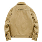 Men's canvas field jacket with teddy lining, chest pockets and robust button placket Fashion Glam