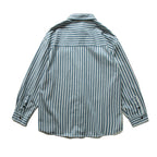 Unisex Oversized Shirt Jacket with Vertical Stripes, Boxy Cut and Chest Pocket Fashion Glam