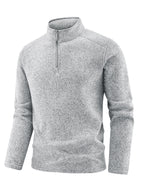 Men's Thermal Knit Fleece Pullover with Half Zip and Stand-up Collar Fashion Glam