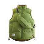 Ladies Modern Quilted Outdoor Vest with Integrated Belt Pocket System and High Stand Collar Fashion Glam