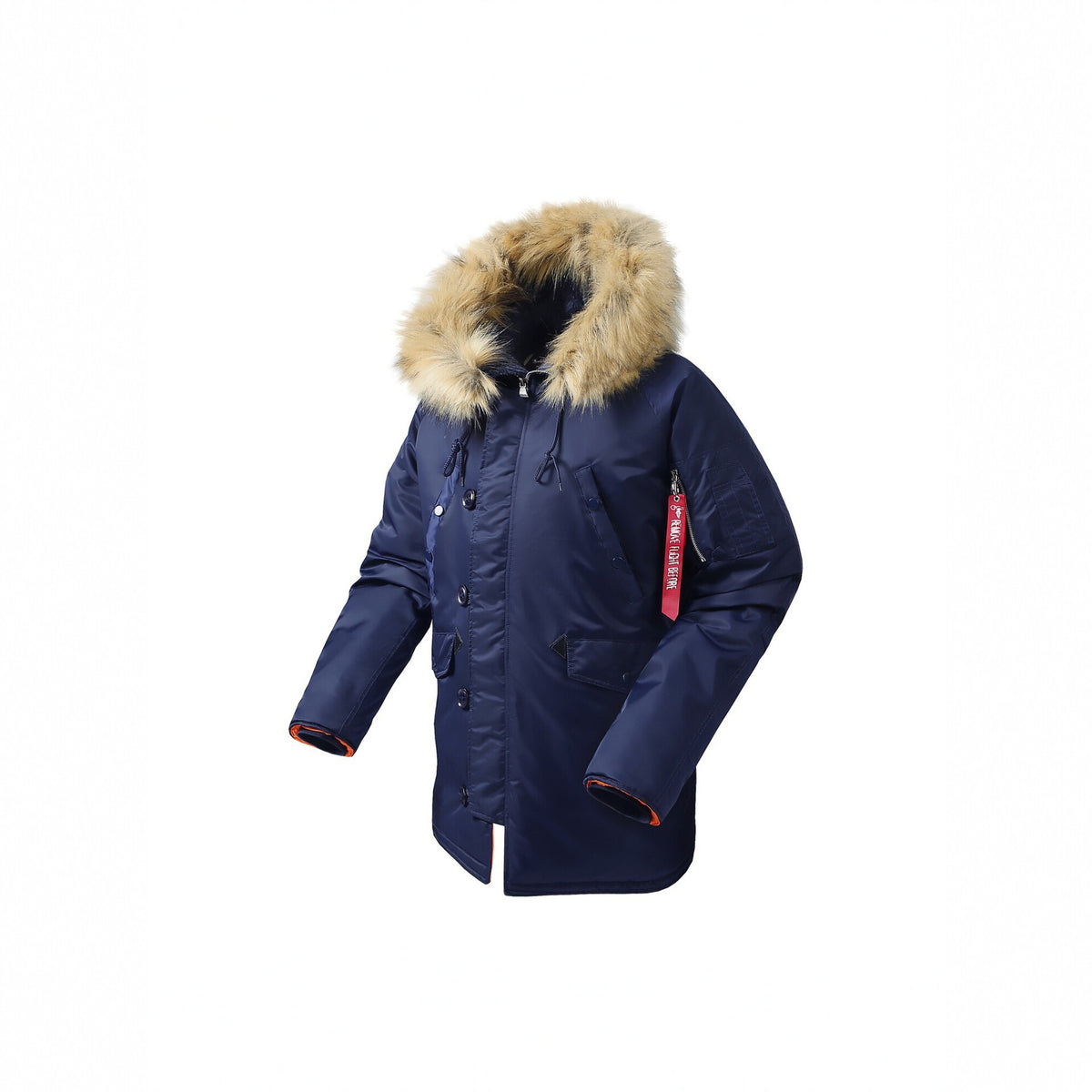 Men's longer thermal parka with hood and detachable faux fur trim Fashion Glam