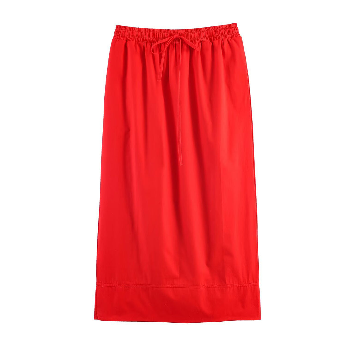 Women’s maxi skirt with elastic drawstring waistband and straight fall Fashion Glam
