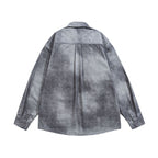Unisex Oversize Cotton Shirt with Washed Effect and Patch Chest Pocket Fashion Glam