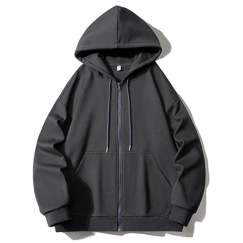 Men's hoodie zip-up jacket with full zip, oversized fit, and raglan sleeves Fashion Glam