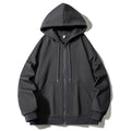Men's hoodie zip-up jacket with full zip, oversized fit, and raglan sleeves Fashion Glam