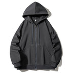 Men's hoodie zip-up jacket with full zip, oversized fit, and raglan sleeves Fashion Glam