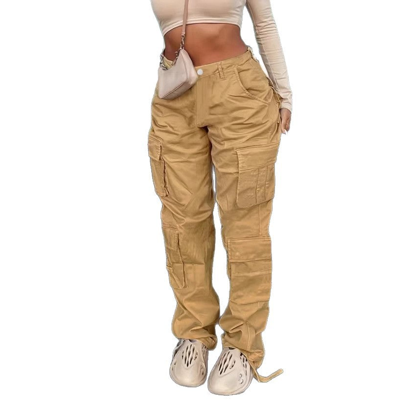 Women Cargo Pants in Relaxed Wide-Leg with Multiple Pockets and Reinforced Seams Fashion Glam