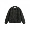Men's Loose Boxy Jacket with Leopard Print, Full Zip and Elastic Hem Fashion Glam