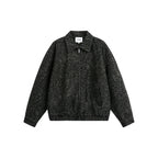 Men's Loose Boxy Jacket with Leopard Print, Full Zip and Elastic Hem Fashion Glam