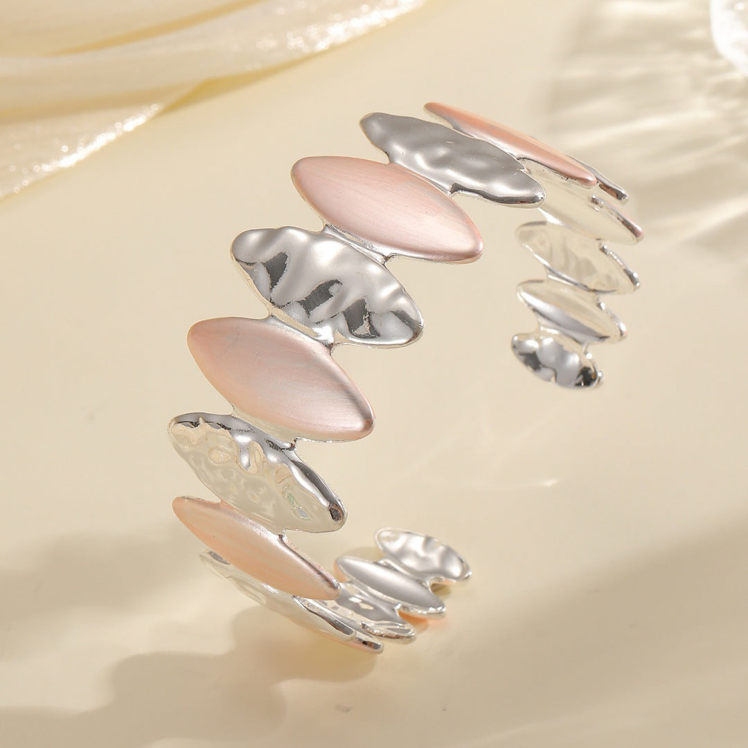 Women Open Bangle with Unique Textured Design Fashion Glam