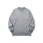 Unisex Oversize Fine Knit Sweater with Henley Button Placket and Slit Cuffs Fashion Glam