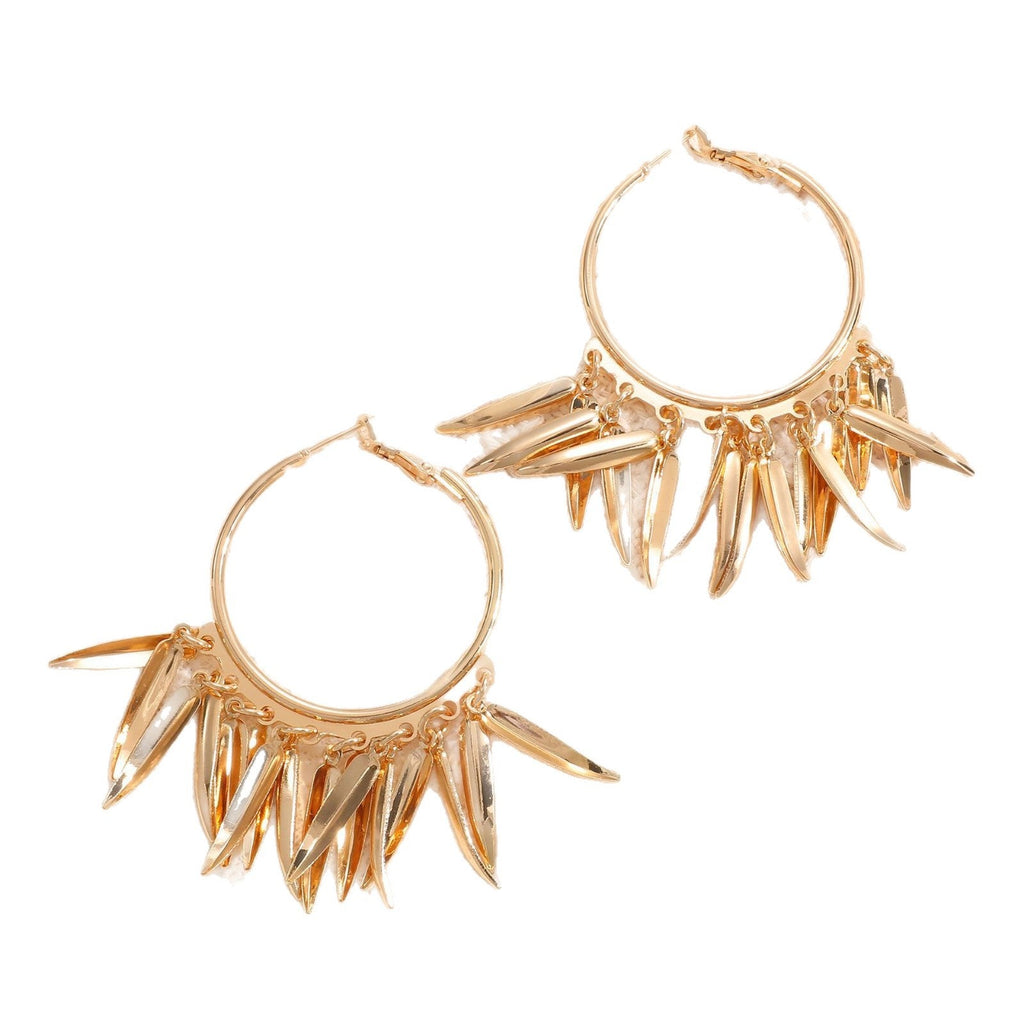 Women Hanging Earrings with Elegant Decorative Leaf Design Fashion Glam