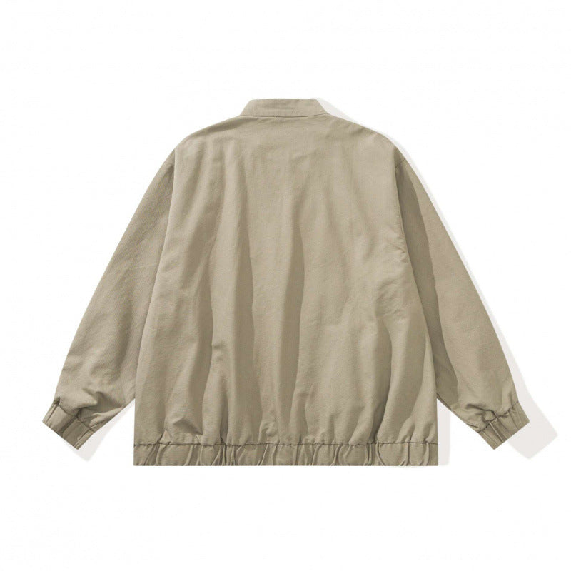 Unisex Boxige lightweight bomber jacket made of cotton blend with stand-up collar, zipper and drawstring hem Fashion Glam