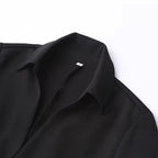 Women Elegant tailored shirt blouse with fine button placket and pointed collar Fashion Glam