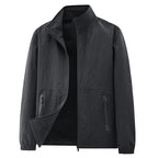 Men's minimalist functional jacket with stand-up collar, breathable mesh lining, and water-repellent zippers Fashion Glam