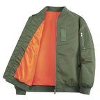Men's Lightweight Flight Bomber Jacket with Water-Repellent Shell and Contrast Lining Fashion Glam
