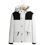 Men's Lightweight Water-Repellent Hooded Softshell Jacket with Concealed Press Stud Placket and Drawstring Fashion Glam