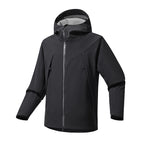 Men's Technical Softshell Outdoor Jacket with Hood Windproof Stretch and Two-Way Zipper Fashion Glam