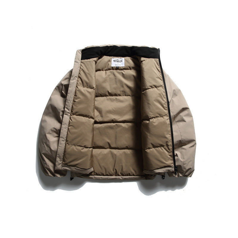 Men's insulation jacket in boxy cut with stand-up collar, raglan sleeves and two-way zip Fashion Glam