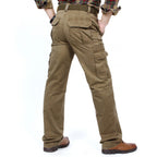 Men's Robust Elastic Canvas Cargo Pants with Reinforced Knee Areas and Multi-Pockets Fashion Glam