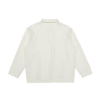 Unisex polo shirt knitted sweater with cable pattern, boxy cut and shirt collar Fashion Glam