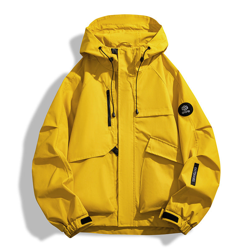 Men's Water-Repellent Utility Outdoor Jacket with Hood, Multiple Pockets and Windproof Membrane Fashion Glam