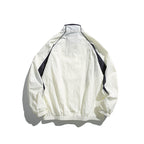 Unisex Lightweight Boxy Hooded Jacket in Windbreaker Style with Contrast Panels and Raglan Sleeves Fashion Glam