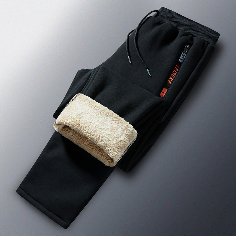 Men's Winter Fleece Jogging Pants with Teddy Lining, Elastic Waistband and Zipper Pockets Fashion Glam